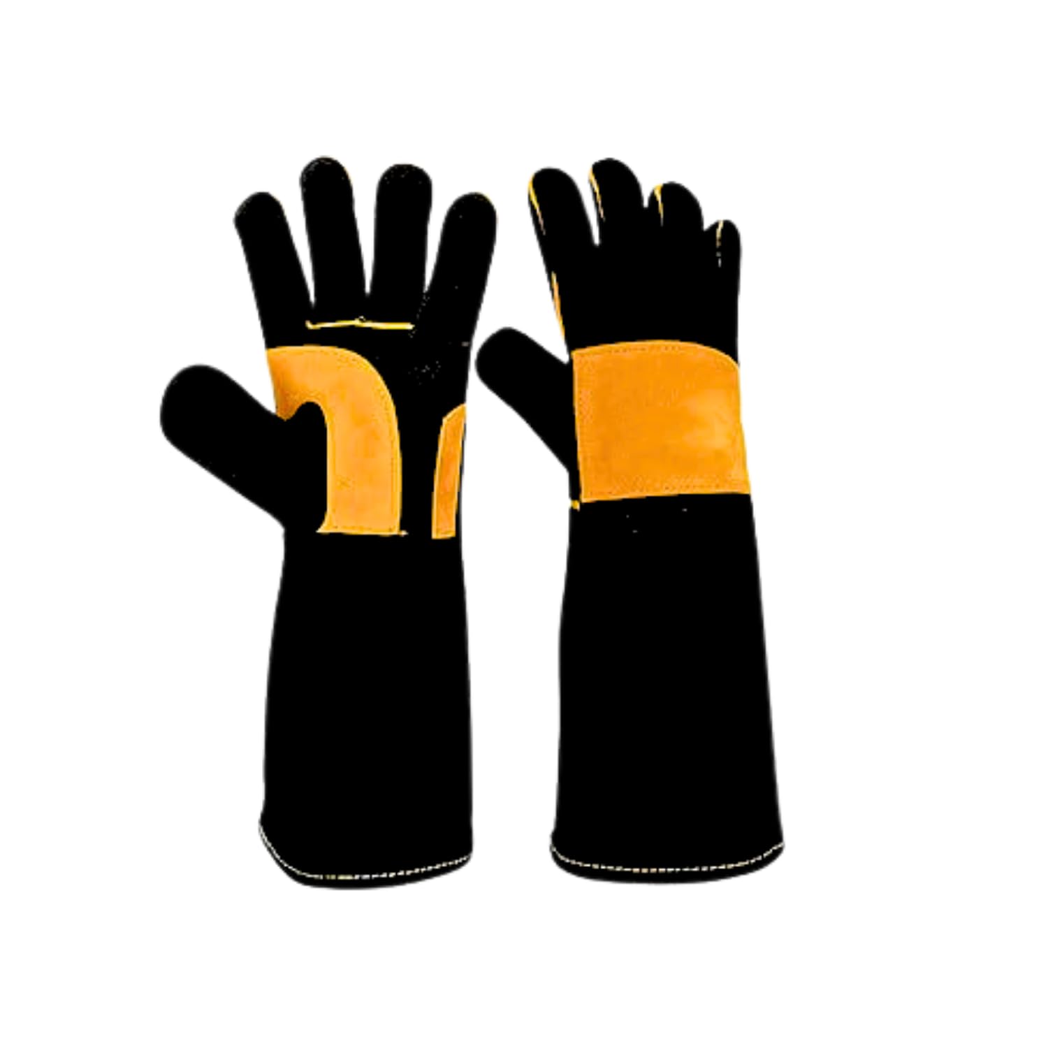 RUSHKO Professional Animal Handling Gloves |16" Kevlar & Leather Bite Protection | For Safe Handling of Cats, Dogs, Reptiles, Birds, & Wildlife | Scratch, Bite & Cut Resistant (1 Pair)