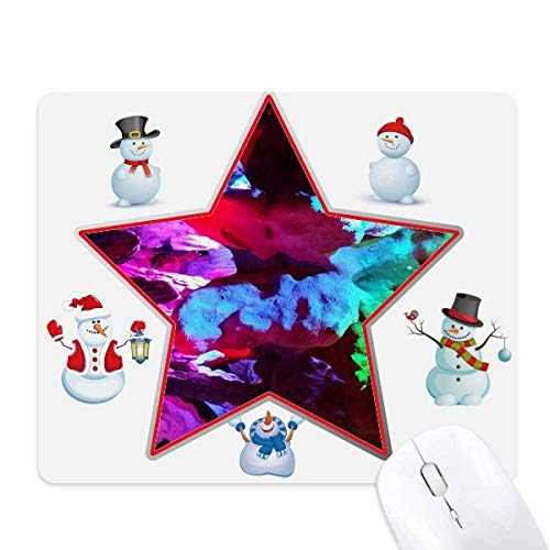 Tapis de souris le bonhomme de neige étoile photographie couleur