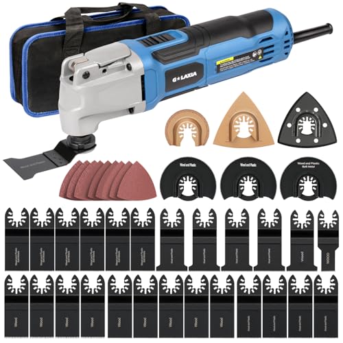 G LAXIA Outils oscillants, 6 vitesses variables 15000-22000RPM Outil multifonction 260W, 39 pièces Accessoires avec lames multifonctions à fixation rapide avec sac de transport