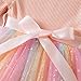Toddler Baby Girl Long Sleeve Tulle Dress Cute Ruffle Rainbow Dress Party Bowknot Fall Winter Fashion Casual Clothes 3-4 Years Pink