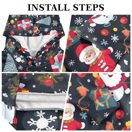 Kids Hoodies Sweaters Christmas Xmas Santa Claus Hooded Sweatshirts with Big Pockets for Boys Girls B04003533