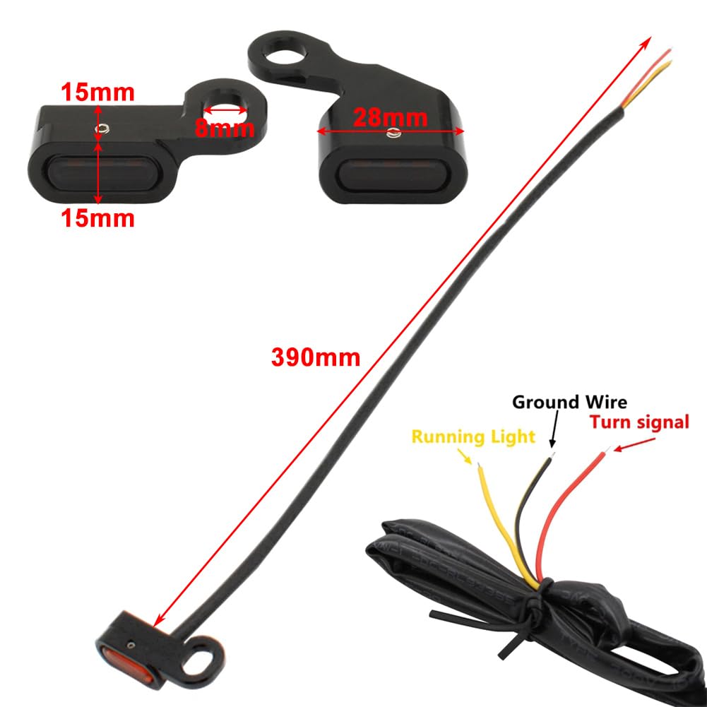 HCmotorku Luz LED De Señal De Giro Para Motocicleta, Indicadores Traseros Para Harley Touring Road King Street Gilde Electra Glide Softail Dyna Sportster XL (carcasa Cromada Y Lente ámbar