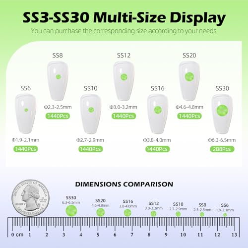 Image of Mocha Lt.Green Flatback Rhinestones, Glass Rhinestones for Nail Art and Craft, Glue Fix, Loose Crystal Gemstones(Mocha Lt.Green, SS12, 1440pcs, 2.9-3.0mm)