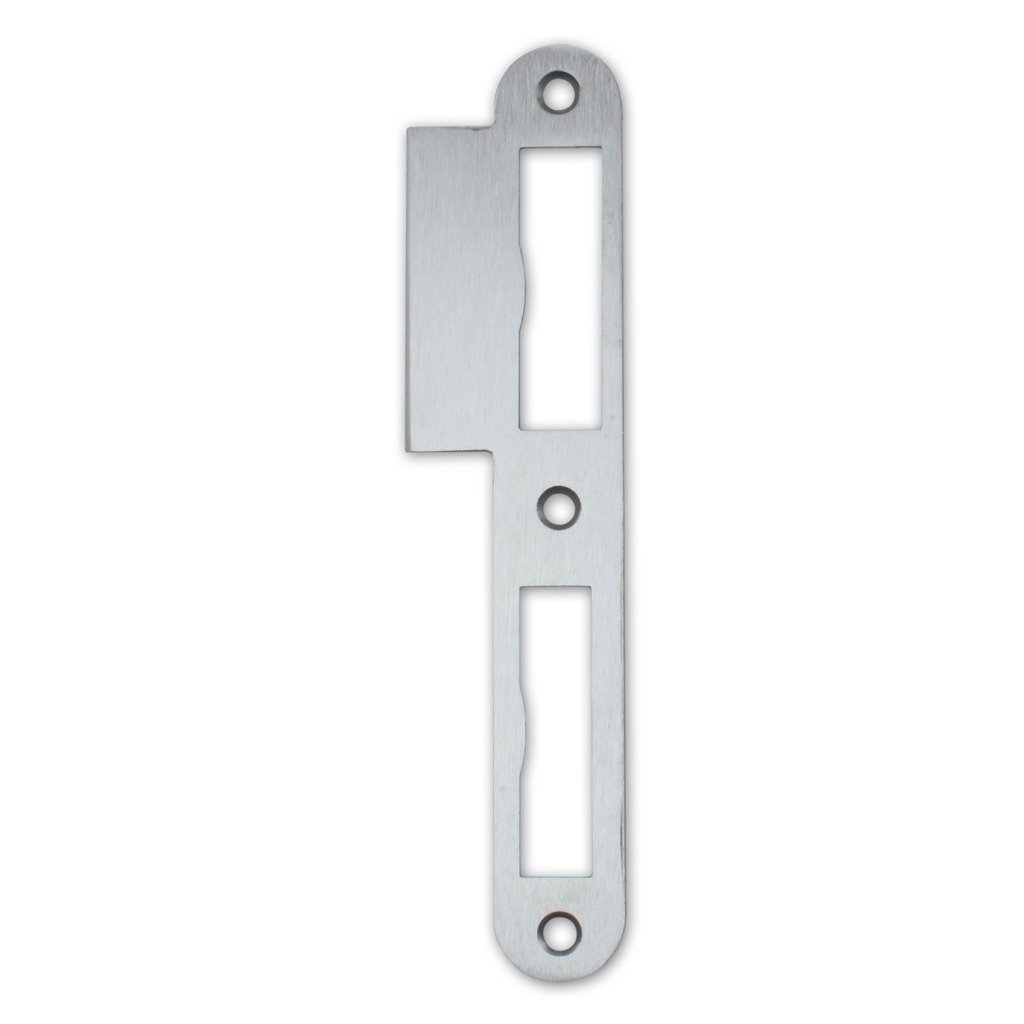M4TEC Premium Quality ZB7 High Gloss Stainless Steel Strike Plate - Robust, Durable & Easy Assembly - Elegant Design - DIN R - Ideal for Single and Two-Door Blunt Interior Door Locks