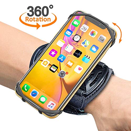 Comsoon Sports Wristband, 360° Rotatable Forearm Armband Phone Holder Compatible with iPhone 11 Pro Max/Xs/XR/8/7/SE, Galaxy S20/Note9/S9 Plus & More 4-6.5 Phone,with Key Holder for Biking Running