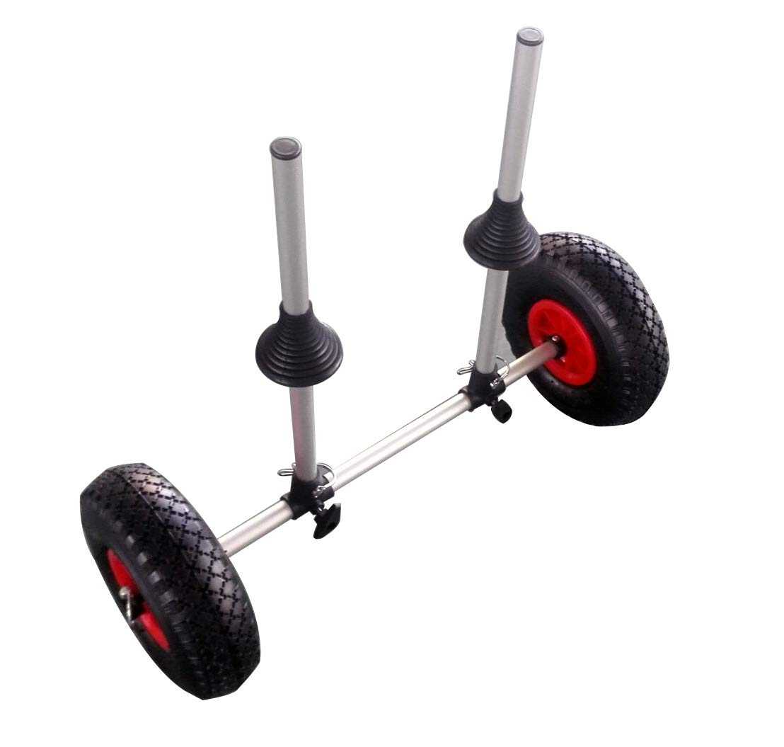 VanhunksKayak Scupper Carrier/Cart/Dolly,Silver,Red and Black Medium