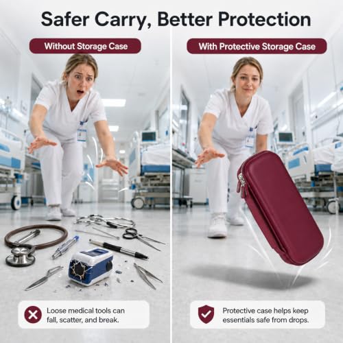 Image of Stethoscope Case for 3M Littmann Classic III Monitoring /Lightweight II S.E /Cardiology IV Diagnostic /for MDF Acoustica Stethoscopes, Holder for Nurse Doctor Essentials & Medical Accessories, Maroon