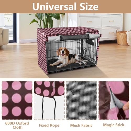 Housse de cage pour chien en maille résistante marron pâle - 5