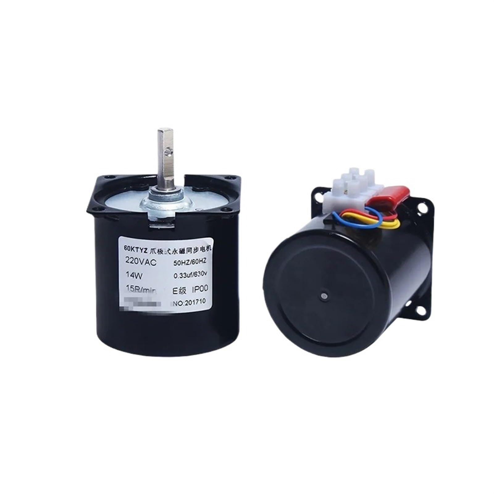 1 x silnik z magnesami trwałymi 60 KTYZ AC 220 V, 14 W, 7 mm, środek wału 2,5, 5, 7,5, 10, 15, 20, 30, 40, 50, 60, 80, 100, 110 obr./min, (2,5 obr./min, 14 W)