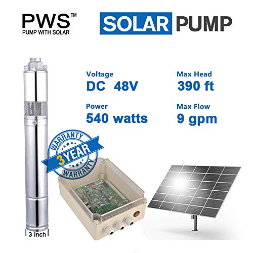 Solar Water Pump PWS 48V 540 Watts Stainless Steel 316 Well Pump,solar pump Kit 3 inch Solar deep well submersible Pumps,JS3-2.1-120 - Image 3