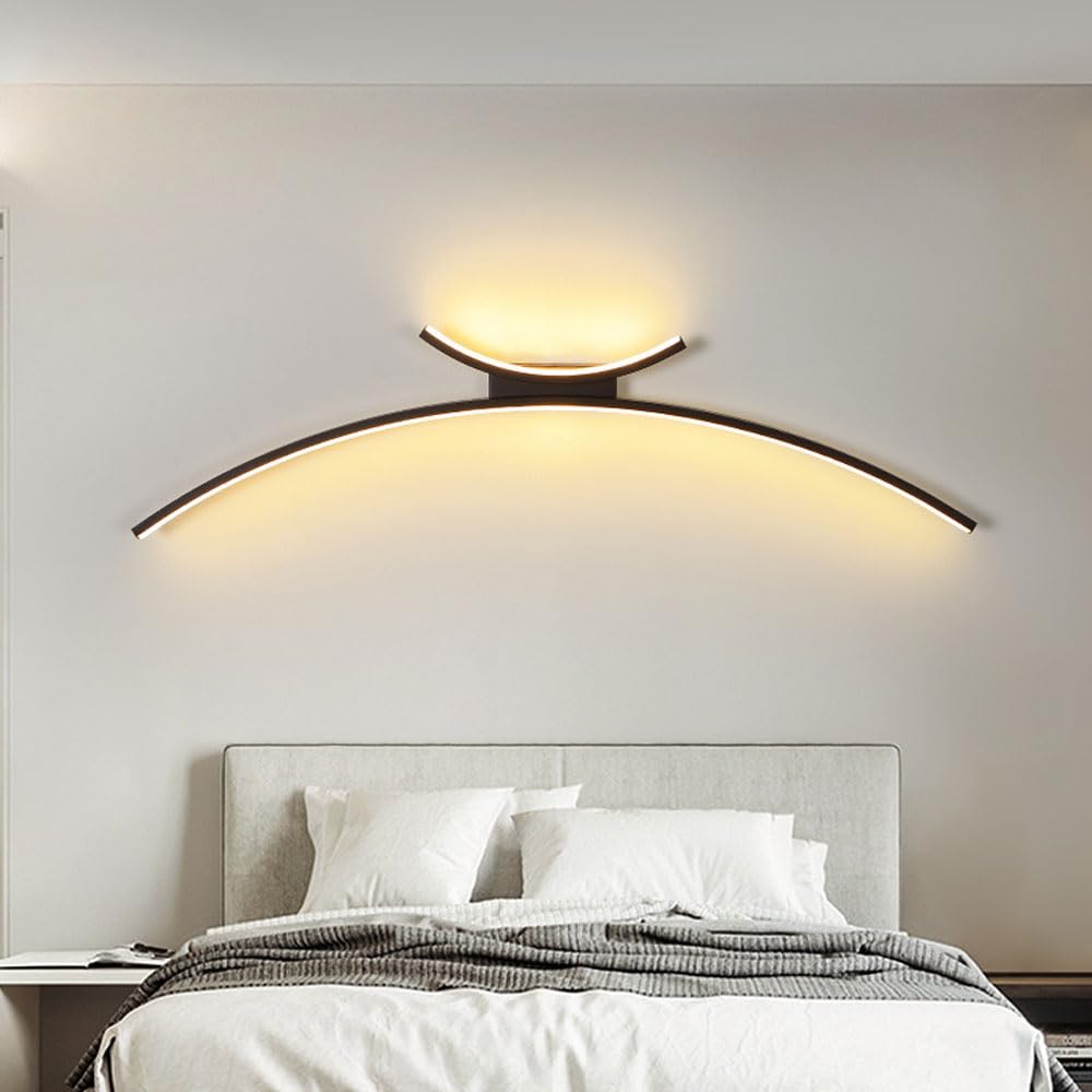 Applique Moderna a LED, Illuminazione per Interni Nera/Oro, Lampada da toeletta per Bagno sopra Lo Specchio per Soggiorno, corridoio, Camera da Letto, Comodino