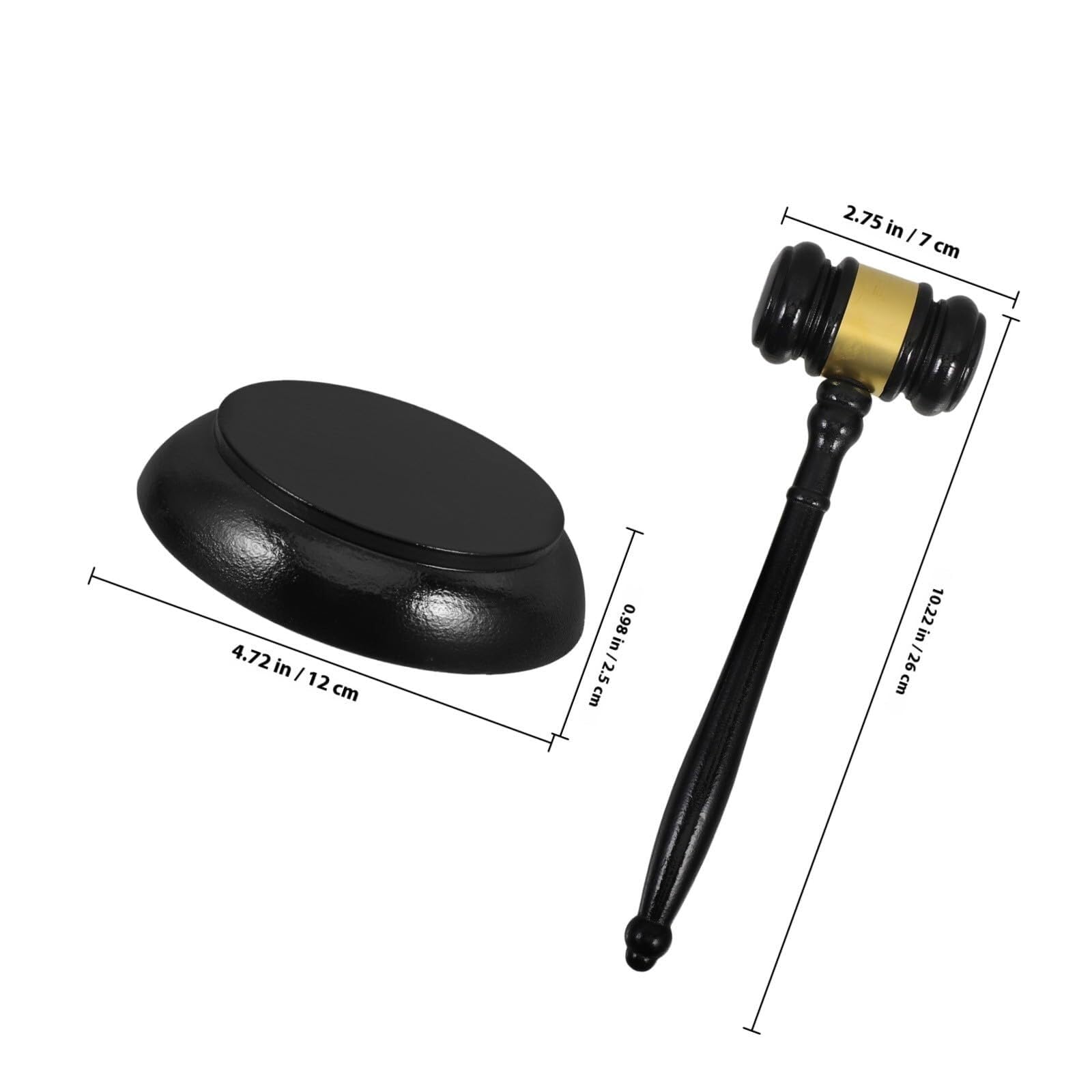 Martillo de subasta de madera maciza con bloque de sonido, martillo de juez reutilizable for uso en salas de subastas, oficinas y reuniones Mazas de madera