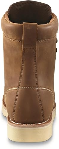 Miniatura 6 de Guide Gear Botas de trabajo de cuña de 8 pulgadas para hombres, zapatos de construcción de cuero, forro que absorbe la humedad