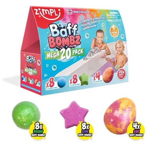 Bath Bombs Pack, Fizzing Vegan Bath Fizzers Gift Set for Children's Birthdays Cover