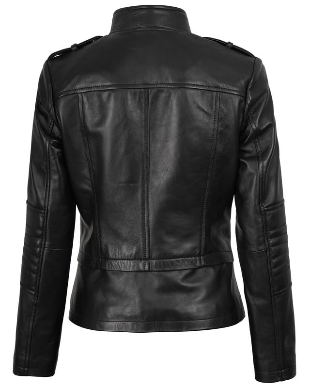 Image of Blingsoul Womens Real Leather Jacket - Asymmetrical Leather Jackets for Women