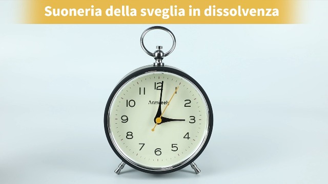 Sveglia Analogica Metallica Senza Ticchettio - Orologio Da Comodino Silenzioso Con Allarme - Foto 3