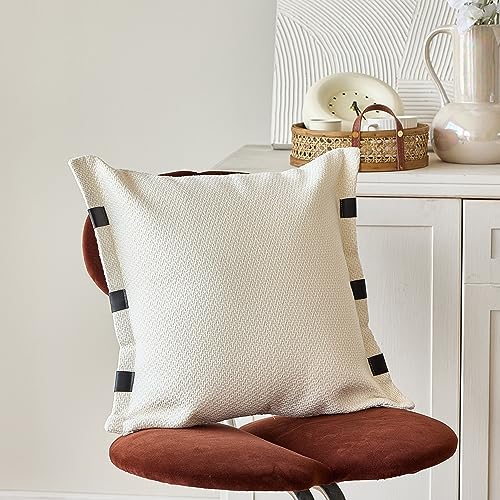 DOKOT Capas de almofada decorativas bege 45,7 x 45,7 cm capa de a...