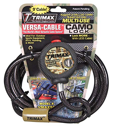 WYERS PRODUCT GROUP,INC Trimax VMAX9C 9' Long x 10mm Multi-Use Versa Cable Lock, Black