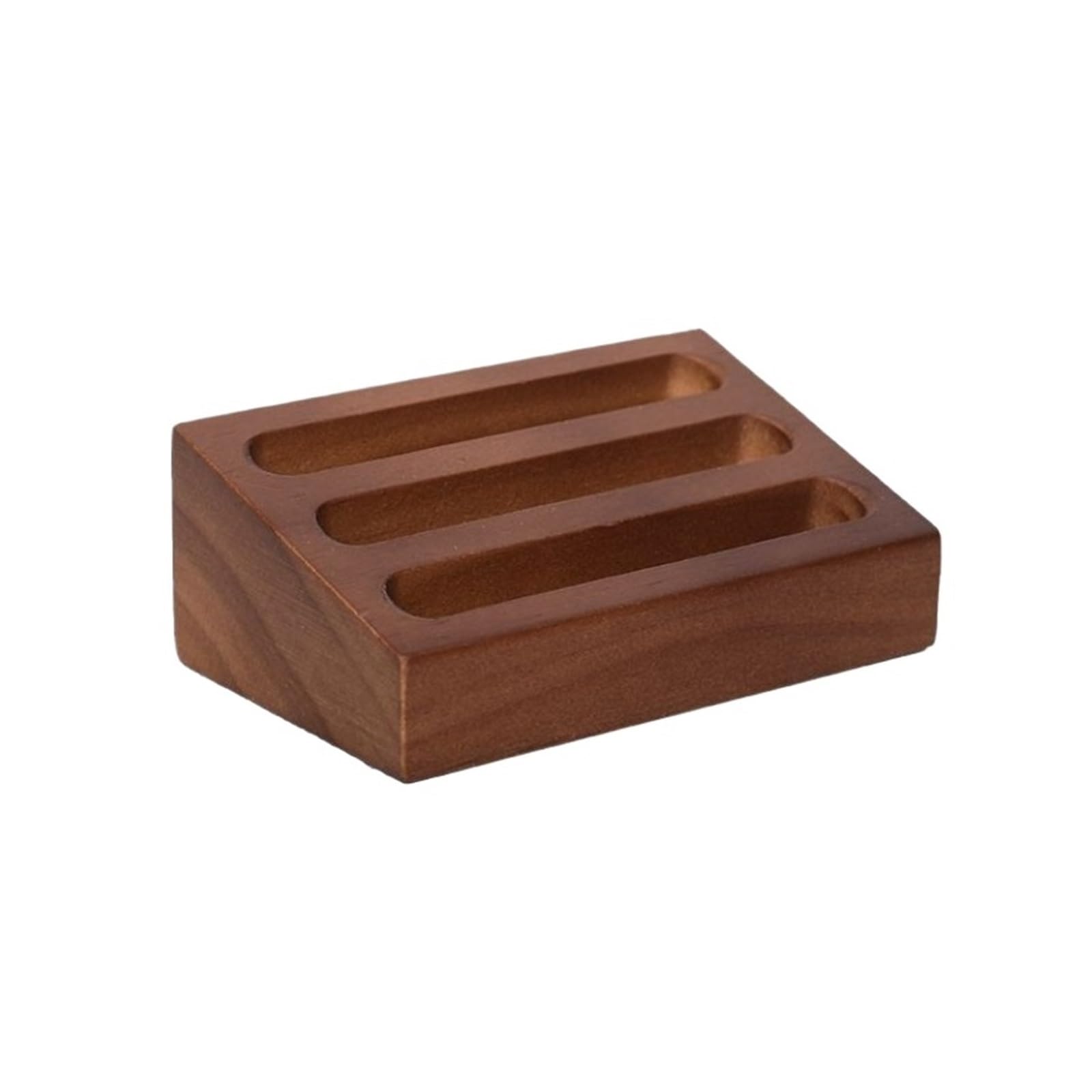 MHbdfsxz Card Holder Event Conference Wooden Business Card Holder 3 Slots For Desk Stand Desktop For Office Study Home Office Exhibition Home(Bruin)