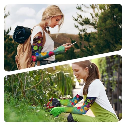 Image of YPHCDO Gardening Sleeves for Women Farm Sun Protection Thorn Proof Cooling Arm Sleeves to Cover Arms for Garden Sports