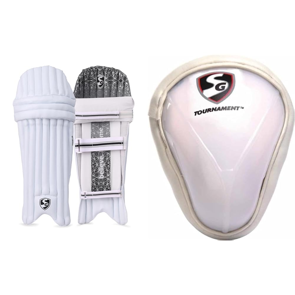 SG Shield Cricket Batting Legguard (Batting Pad) Youth & SG Tournament Abdominal Pad, Youth-image-6