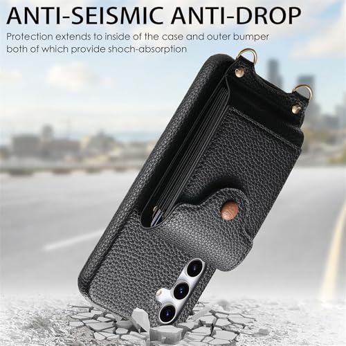 Coque Samsung A52 housse noire avec cordon mains libres