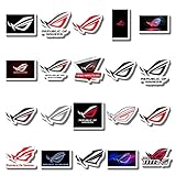 20 PCS Stickers Pack Rog Aesthetic Logo Vinyl Colorful Waterproof for Water Bottle Laptop Bumper Car Bike Luggage Guitar Skateboard