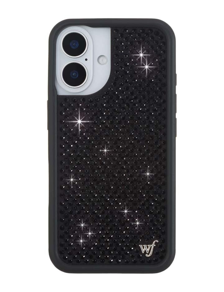 Image of Wildflower Cases - Compatible with iPhone 16 | Protective Black Bumper, 6.5ft Drop Test Certified, Women Owned Small Business | Black Rhinestone