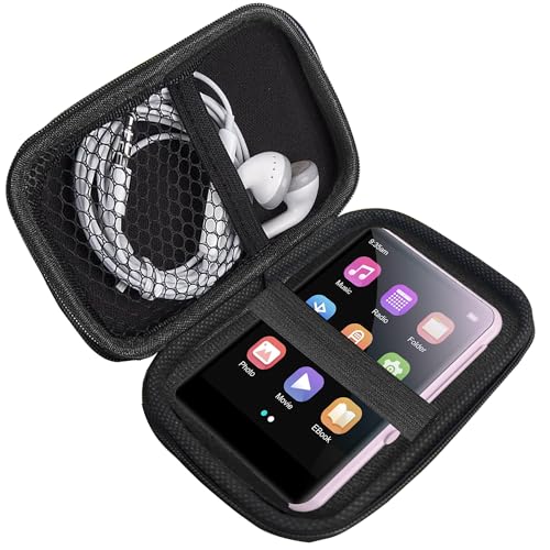 joliker/Conrain MP3 M4S Funda Player 2,4 Pulgadas,Soporte con mosquetón de Metal,para Organizar Grabadora de Voz, para Bluetooth MP3 / MP4 Player/Auriculares/iPod Touch (Negro)