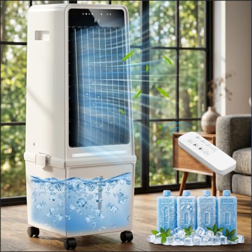 Image of Uthfy 1800CFM Portable Air Conditioner with 4.2 Gal Detachable Water Tank, Windowless Swamp Cooler with Ambient Light, 4 Modes, 12H Timer, 120Oscillation, Evaporative Air Cooler for Bedroom, Office