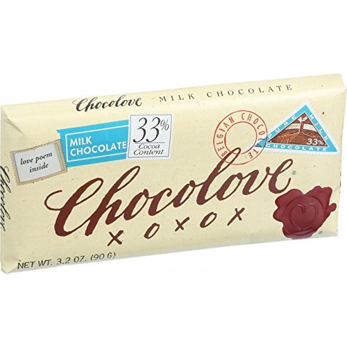 Chocolove Premium Chocolate Bars, Milk (33%) Chocolate, 3.2-Ounce Bars