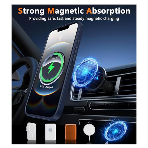 Image of iPhone 16e Magsafe Hard Back Case | Matte Design & 360 Protection | Military-Grade Apple iPhone 16e Cover | Strong Magnet Back - Blue