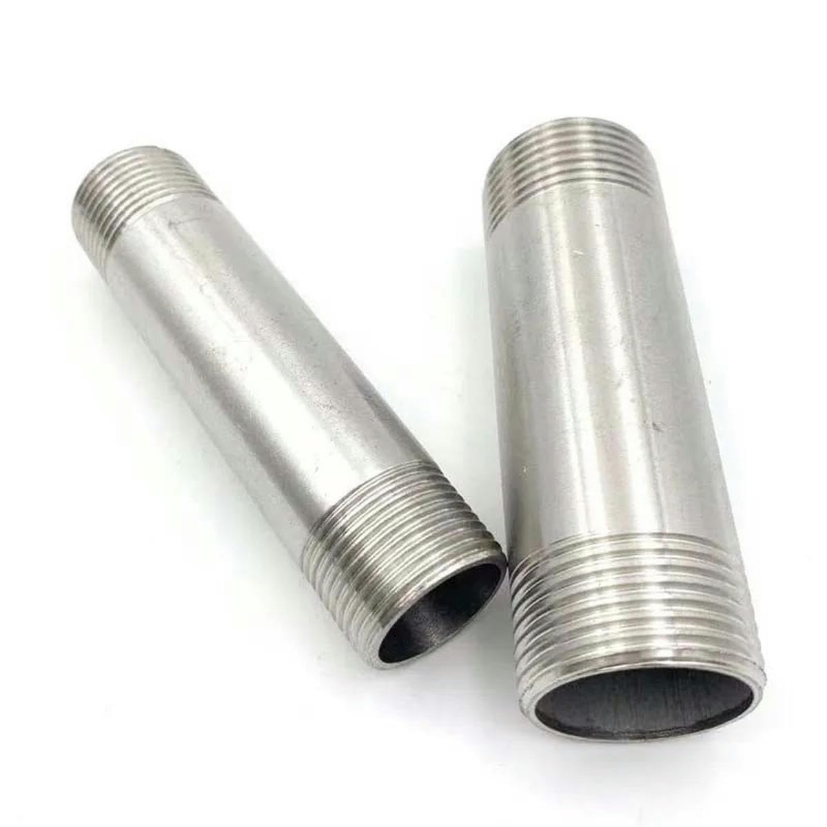 Lunghezza 100/150/200/300mm 1/4" 3/8" 1/2" 3/4"-2” Filettatura maschio Nipplo lungo Raccordo per tubo in acciaio inossidabile 304 Adattatore connettore-200mm Lunghezza-1-1/4"