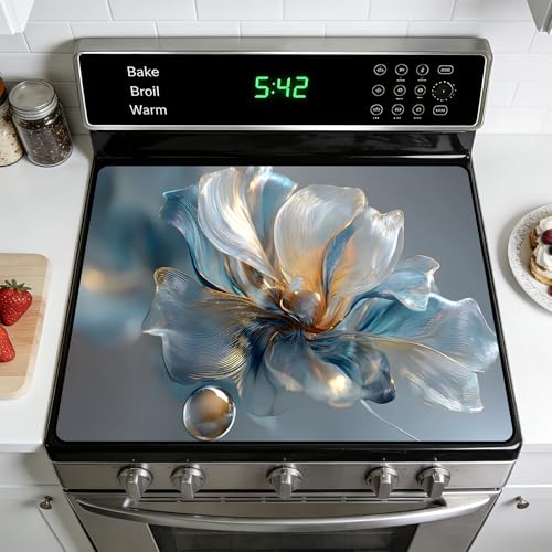 Image of Stove Guard Mat for Electric Stoves -Heat-Resistant Protector, Non-Slip Kitchen Counter Mat Stylish Kitchen Decor (Flower C)