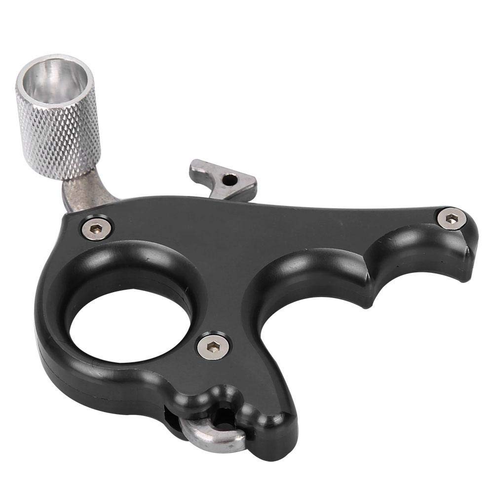 Ayudas de liberación de Tiro con Arco, Ayuda de liberación de bisagra de Arco Compuesto de 3 Dedos, Aleación de Aluminio, Disparador de gatillo de liberación(Negro)