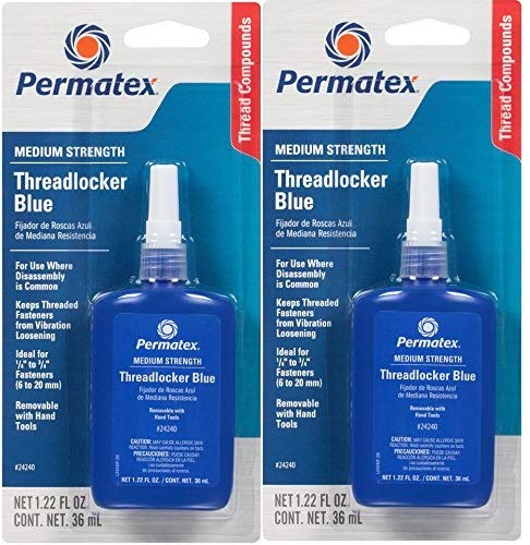 Permatex24240 Medium Strength Threadlocker Blue, 36 ml (2)