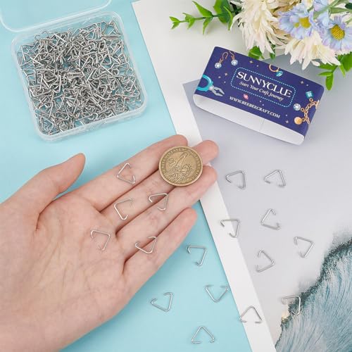 SUNNYCLUE 1 Box 300Pcs Triangle Open Jump Ring 304 Stainless Steel Open Jump Rings Jumping Bulk Triangle for Jewellery Making Accessories DIY Earrings Bracelet Necklace Keychain - Image 3