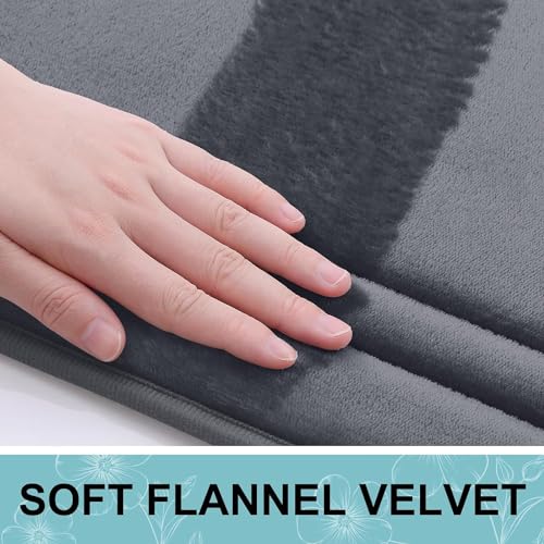 smiry Memory Foam Bath Mat, 40 x 60 cm, Extra Soft Non-Slip Bathroom Mat, Super Absorbent Quick Dry Bath Mats for Bathroom, Thick, Comfortable, Machine-Washable Bathroom Floor Rug, Dark Grey - Image 3