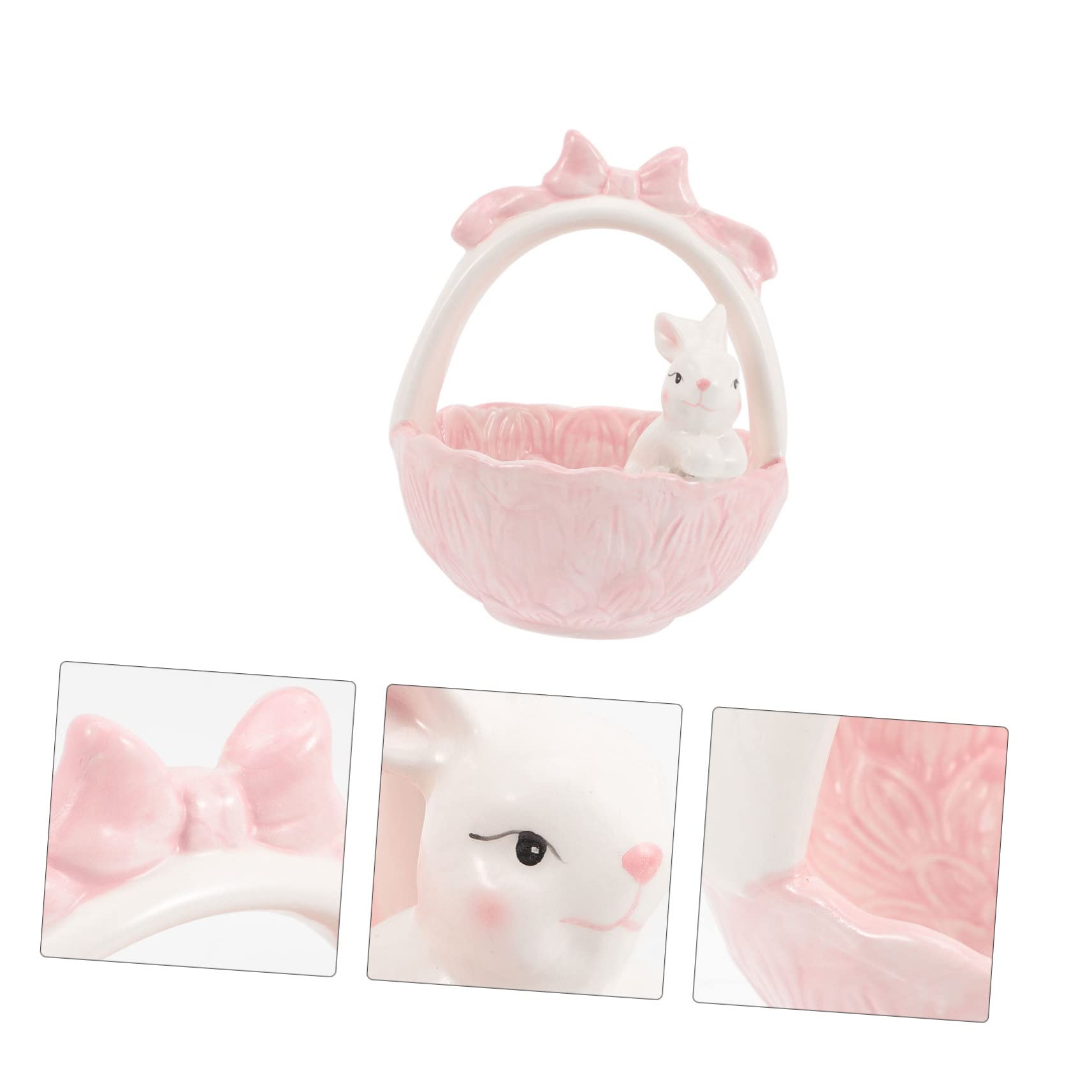 Garneck 2 Pz cesto di Pasqua cavia Bambola roba da coniglio decorazioni di coniglietti easter bunny easter basket adornare il desktop ornamento per cesto di coniglio da tavolo ceramica