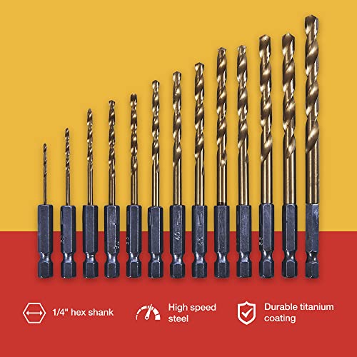 Amtech F1120 13 Piece 6.25mm (1/4") Titanium coated high speed steel (HSS) drill bit set 3 Amtech F1120 13 Piece 6.25mm (1/4") Titanium coated high speed steel (HSS) drill bit set - Image 3