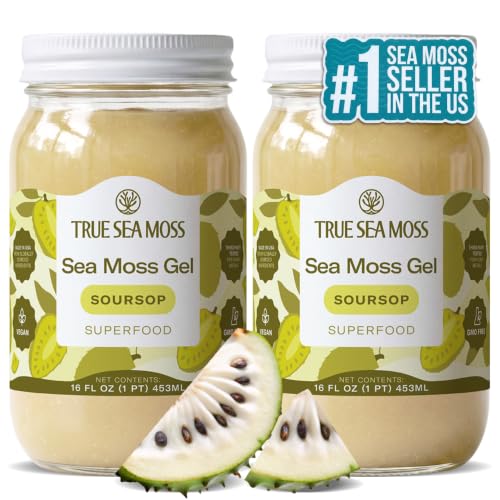True Sea Moss – Sea Moss Gel – Soursop, Pack of 2 (Labels may Vary)