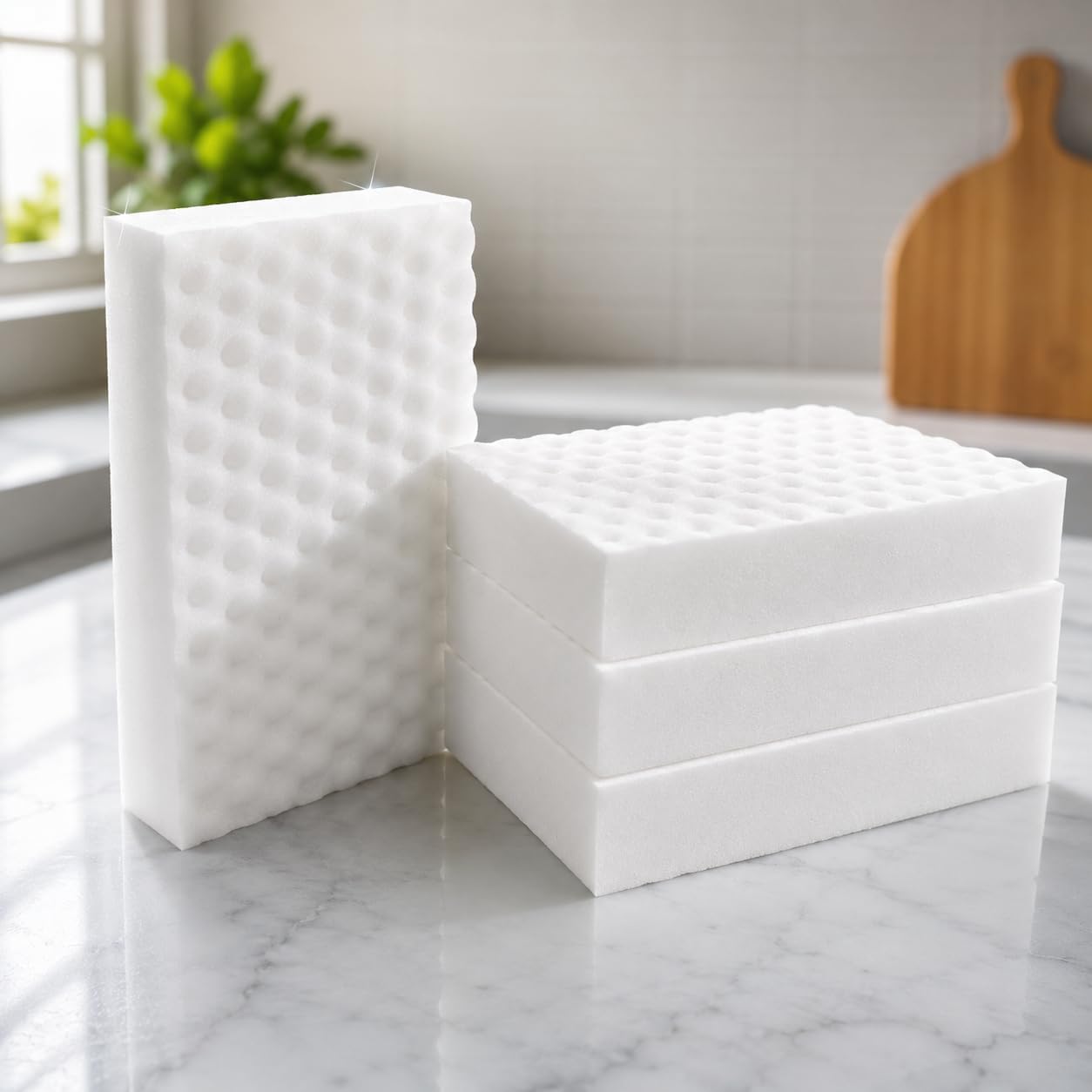 Magic Eraser Cleaning Sponge, 6 Pack Melamine Foam Sponge 2X Density, Multi-Purpose Cleaner for Kitchen, Bathroom, Wall, Sink, Bathtub & Furniture Stain Remover (White, 3.93 x 2.76 x 0.98 in)-image-48