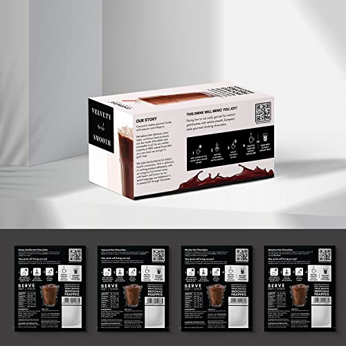 Image of Cocosutra Hot Chocolate Travel Friendly Hamper | 4 * 5 Single Serve Sachets | 4 Drinking Chocolate Flavors | Assorted Gift | Gluten Free | Enjoy Hot or Cold | 400g (Pack of 2)