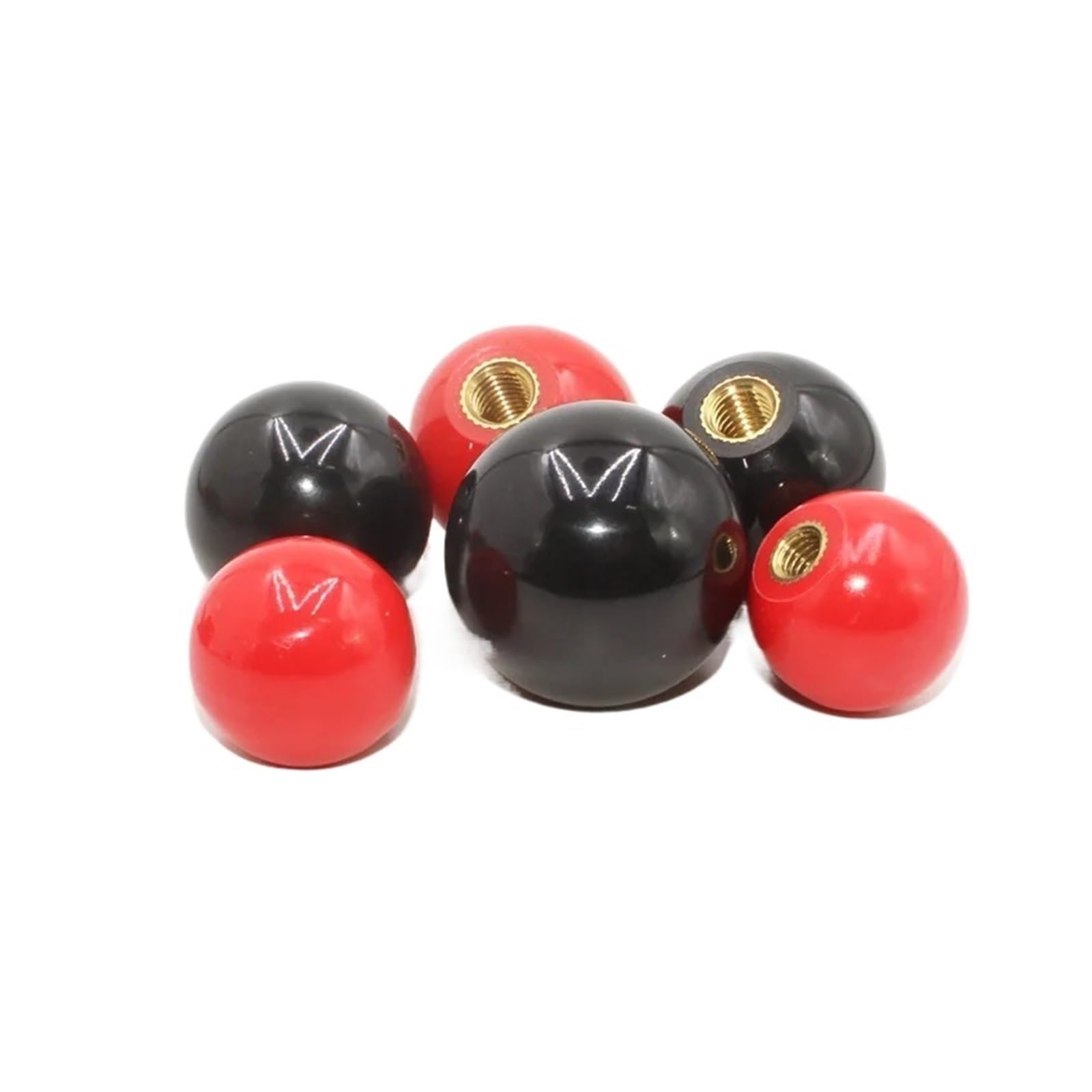 Taronix 13 Bakelite Round Ball Knob 5Pcs Copper Core Ball Bakelite Lever Knob Machine Tool Replacement Round Handle M5 M6 M8 M10 M12 Red Black Plastic(13)