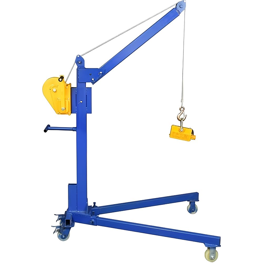Gru Manuale Portatile Pieghevole con Paranco a Manovella,capacità 200/300/500kg,per Sollevamento Auto, Moto,Come Supporto Motore e Lavori Domestici