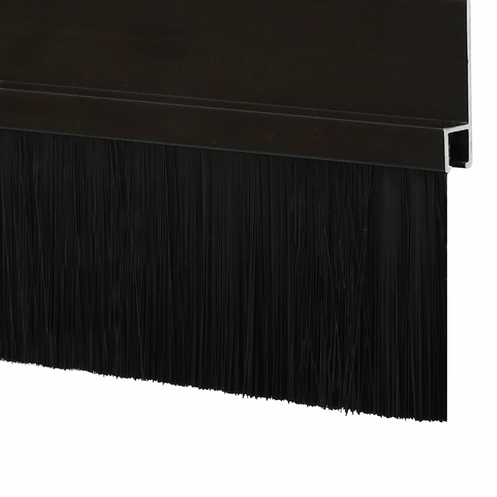 Samoprzylepne uszczelki szczotkowe do drzwi, 6 sztuk, czarne, 100 cm, ze stopu aluminium, ze szczotkami nylonowymi PCW, do wnętrz, energooszczędne, pochłaniające dźwięk i pyłoszczelność, łatwy montaż