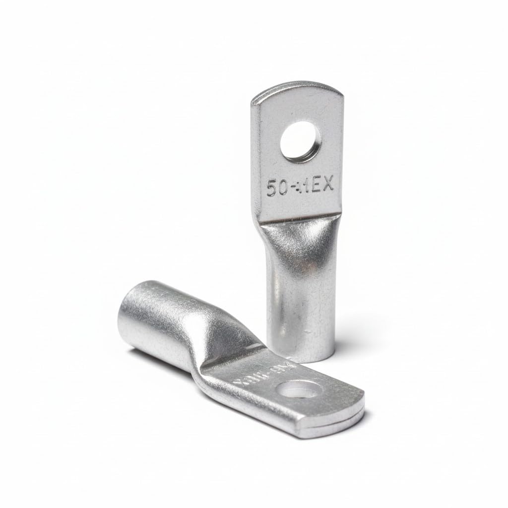 DAYSTAR 50 sq mm (1 AWG) Crimping Type Aluminium Lug (Pack of 50 (50 Lug and 50 Heat Shrink Sleeve))-picture-26