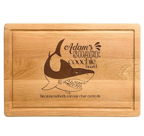 Customizable Shark Board, Shark Cutting Board, Personalized Christmas Gift for Men, Charcuterie Board, Meats and Cheeses Serving Boards, Shark Charcuterie Board