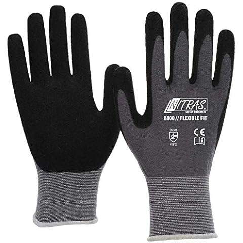 3 Pairs of Nitras 8800 EN 388 Flexible Fit Work / Mechanic / Assembly / Protective / Gardening / Multi-Purpose Gloves (S) Cover