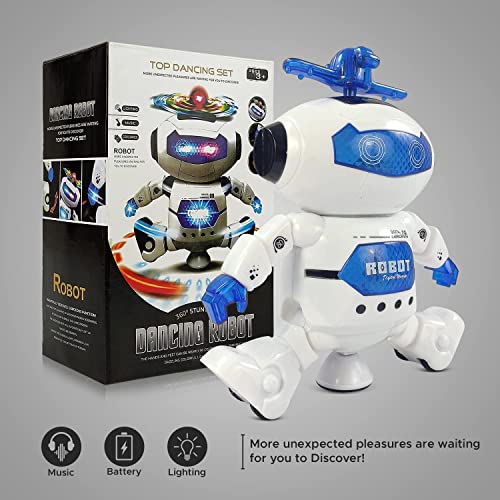 Image of LED Flashing Light and Music Toys for Kids 1+ to 5+ Year | Babies Real Actions Best Birthday Christmas Gift Indoor Fun Activities (Robot)